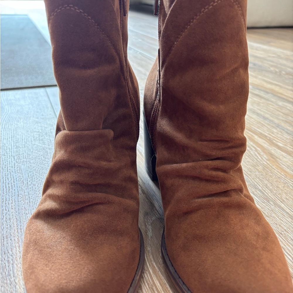 Universal Thread Brown Ankle Booties With Side Zi… - image 3